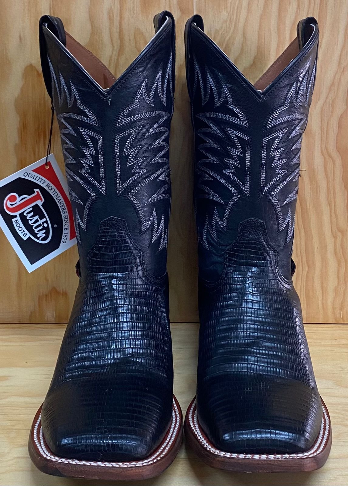 BOTA CABALLERO JUSTIN LIZARD NEGRO 1