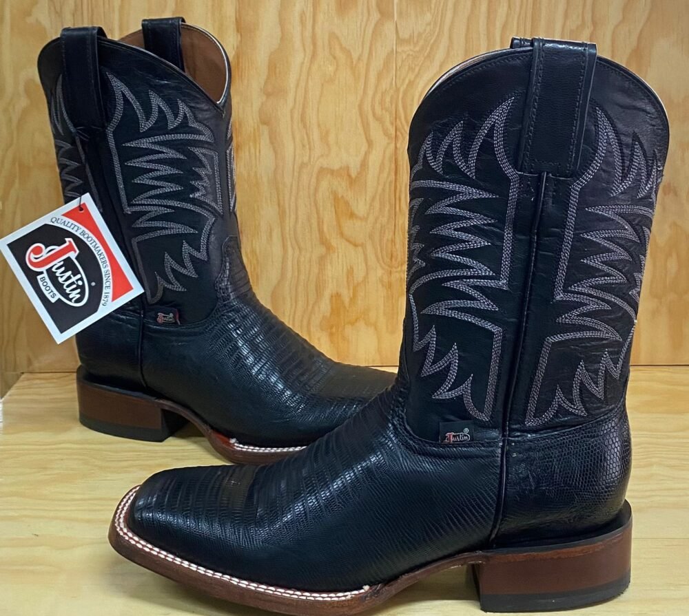 Bota Caballero Justin Lizard Negro - Imagen 3
