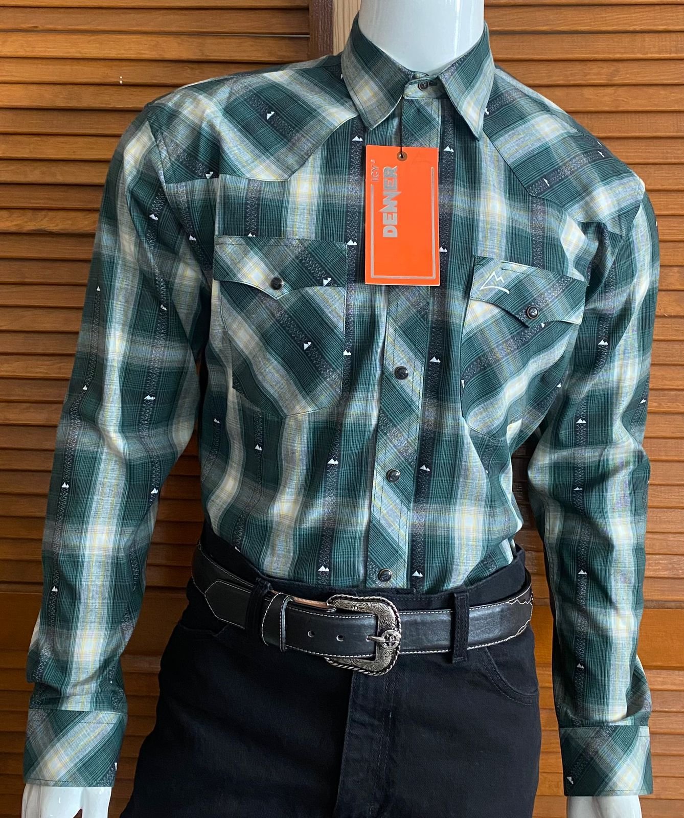 CAMISA CABALLERO DENVER CUADRADA VERDE 1