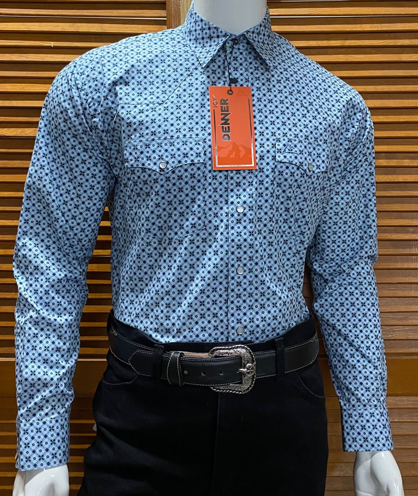 CAMISA CABALLERO DENVER MOSAICO AZUL 1