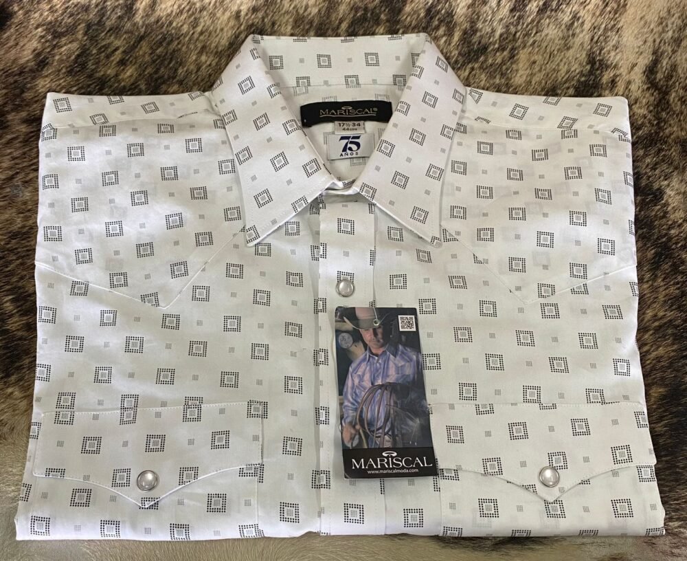 Camisa Caballero Mariscal Blanca Cuadros Negros - Imagen 4