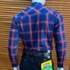 Camisa Caballero Wrangler Western Fashion Cuadrada Azul Marino -Rojo - Imagen 3