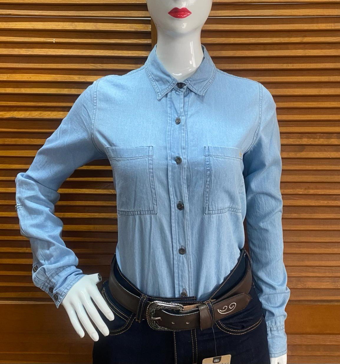 CAMISA DAMA LEE MEZCLILLA AZUL CIELO 1