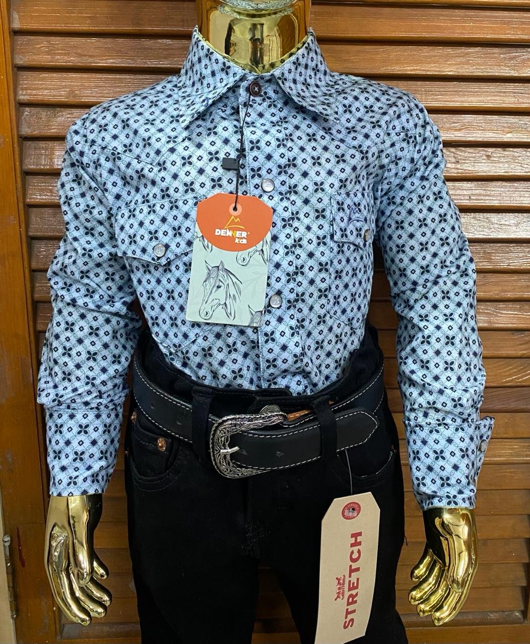 CAMISA NIÑO DENVER AZUL CIELO MOSAICO 1