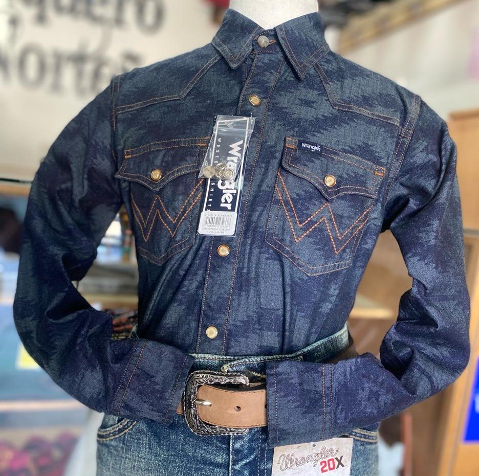 CAMISA NIÑO WRANGLER MEZCLILLA AZUL 1