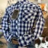 Camisa Niño Wrangler Retro Cuadros Azul-Blanco