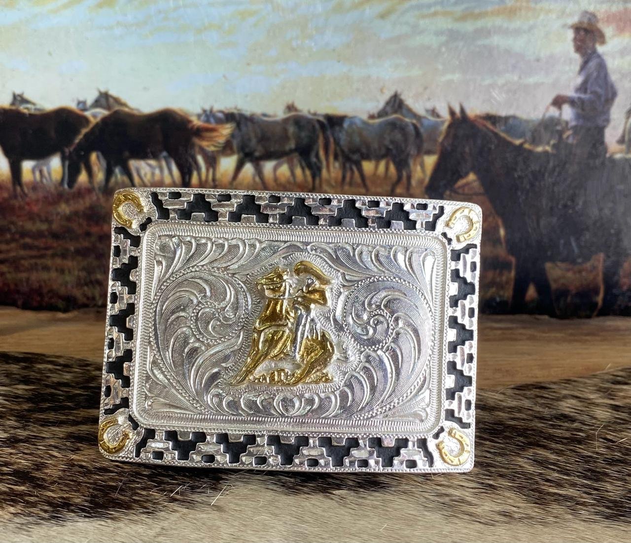 HEBILLA CABALLERO RECTANGULAR PLATA CALA 1
