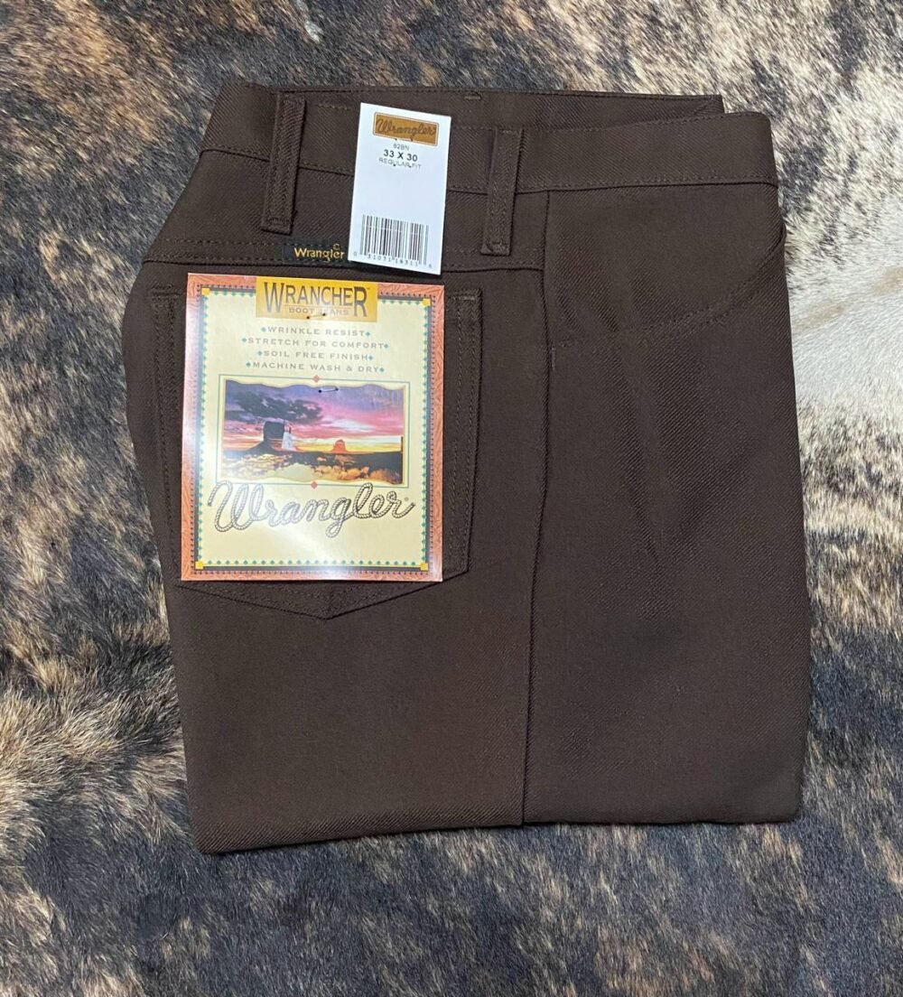 Pantalon Caballero Wrangler Poliester 82BN Cafe - Imagen 2