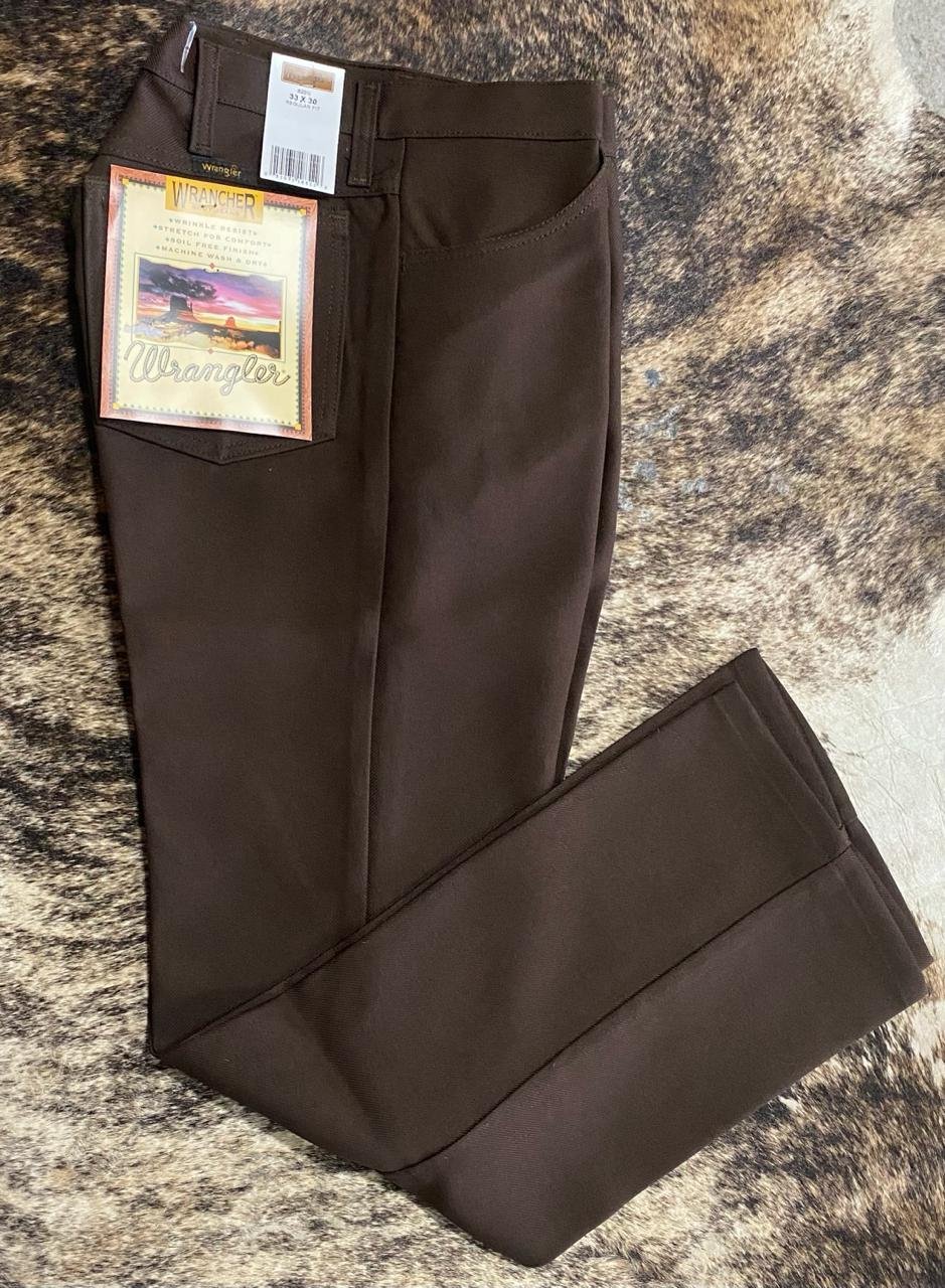 PANTALON CABALLERO WRANGLER POLIESTER 82BN CAFE 2