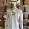 Guayabera Caballero Chatre Lino Natural Bordado Café